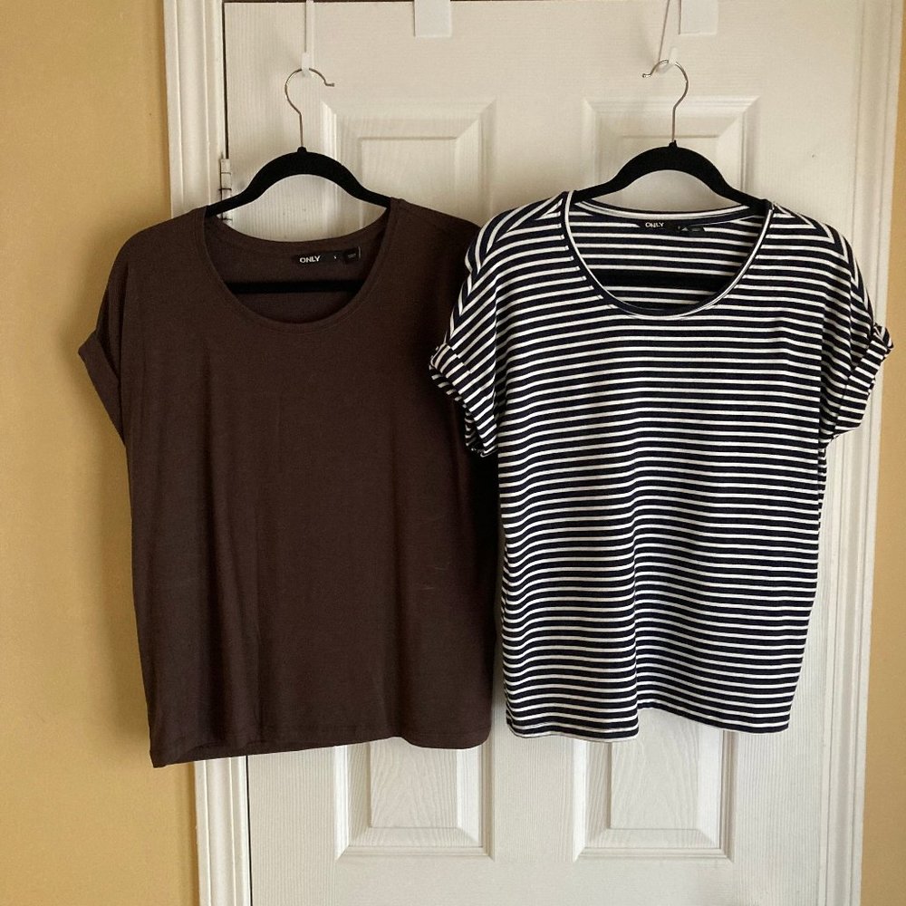 Only Women's Black Striped Top
